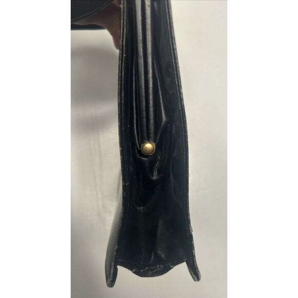 Vintage Saks Fifth Avenue Leather Handbag Purse Made in France Military Badge - Picture 10 of 11